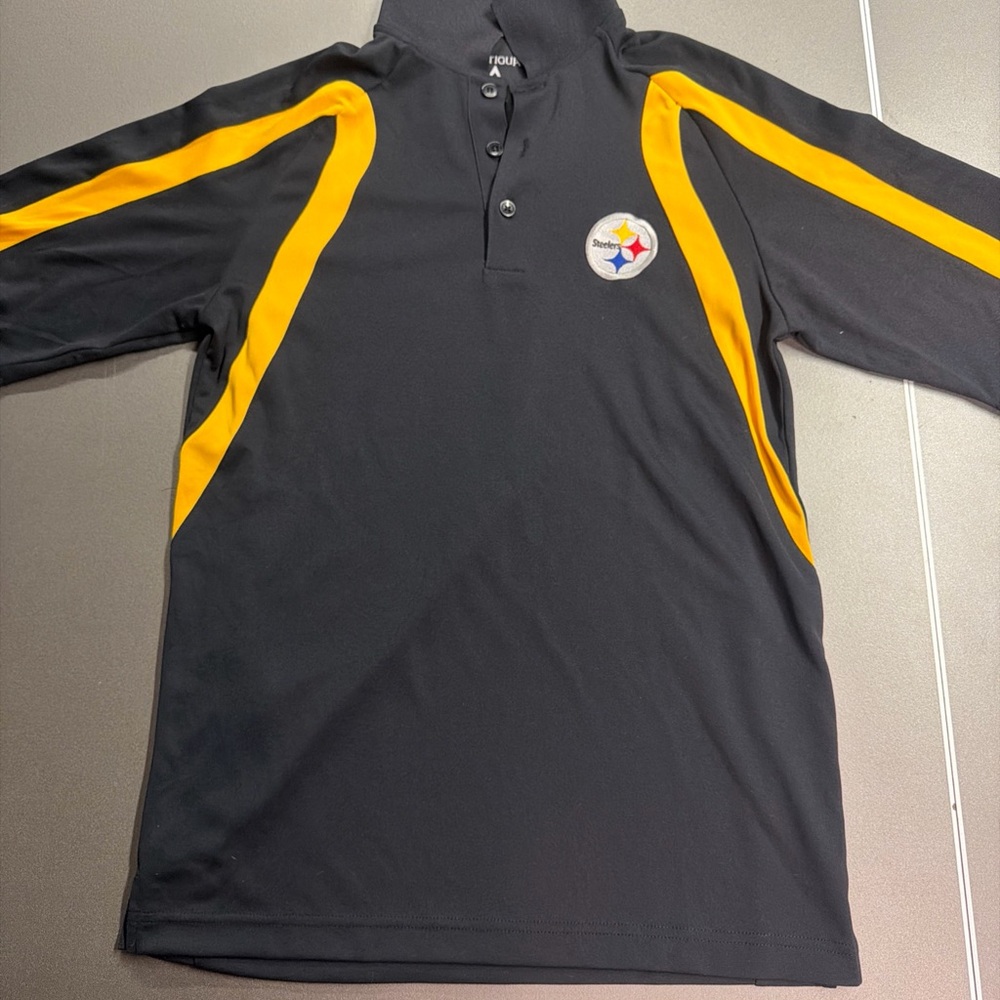 NFL Team Apparel Pittsburgh Steelers black and gold‎ polo shirt